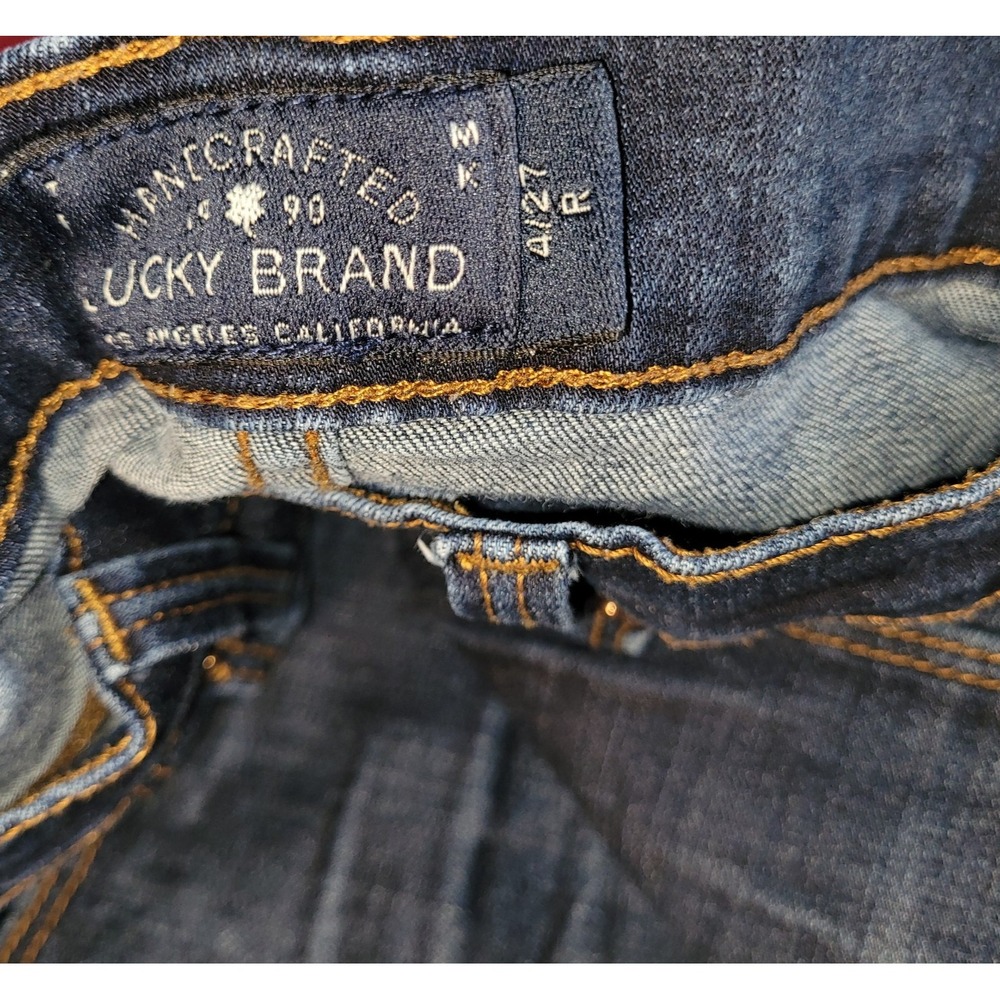 Lucky Brand Retro Women's Blue Hand crafted Brooke Straight Denim Jeans Sz‎ 4/27 - Picture 9 of 10